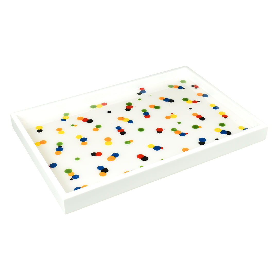 Lacquer Vanity Tray (Color Polka Dots)