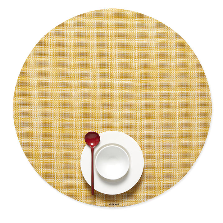 Chilewich Mini Basketweave Round Place Mats Set/4 (Ochre)