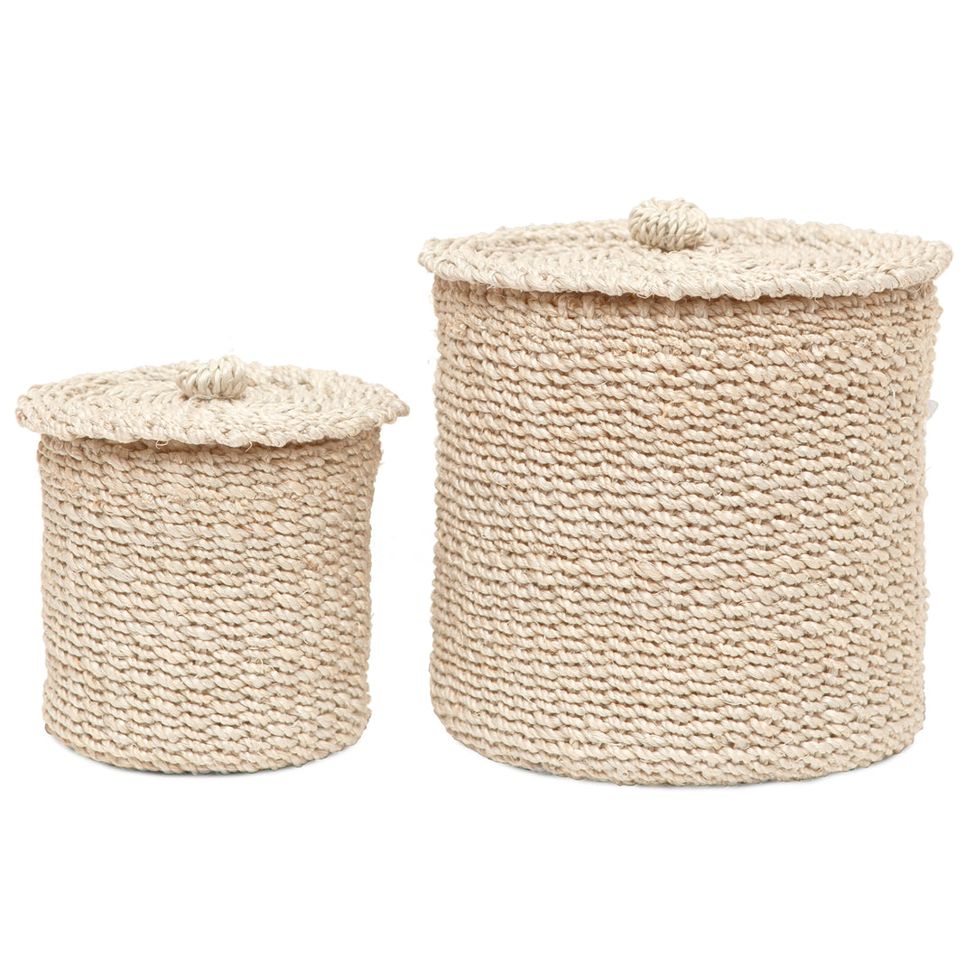 Chelston Bleached Abaca Canister Set