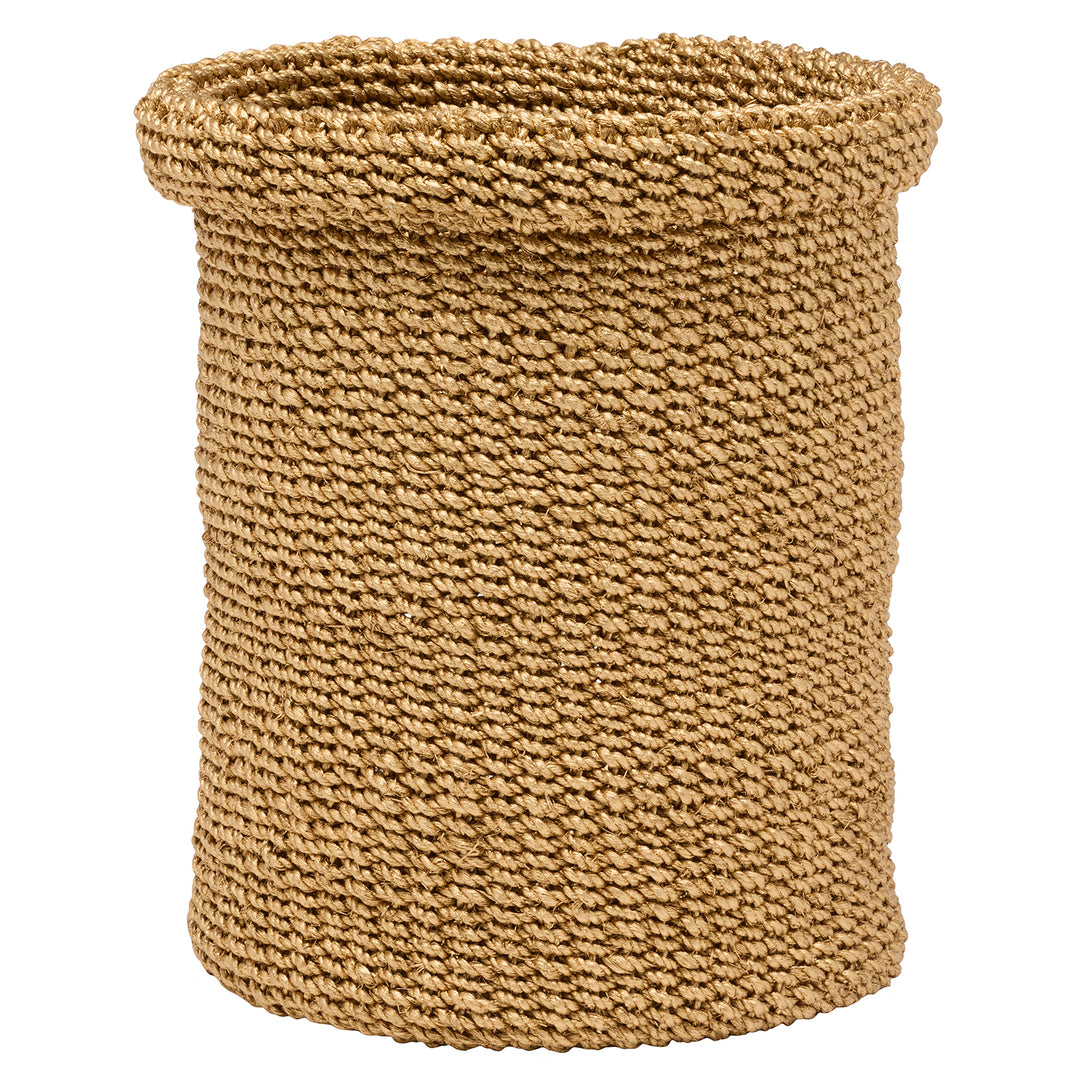 Chelston Abaca Round Waste Basket (Metallic Gold)