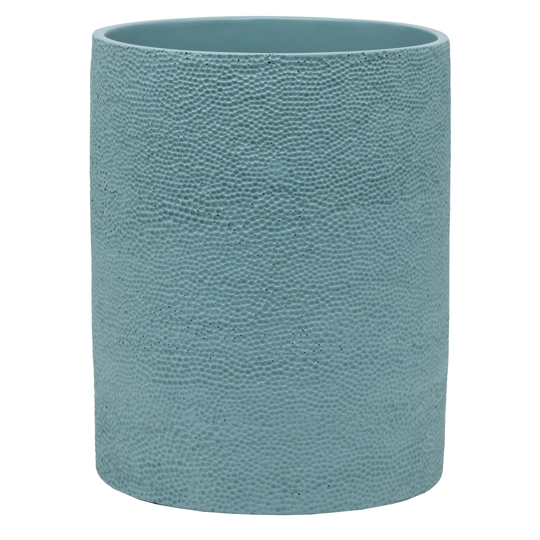 Dover Engraved Resin Round Wastebasket (Teal Blue)