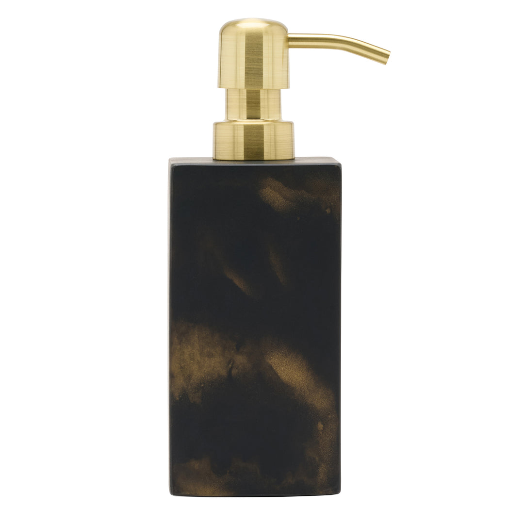 Duluth Black/Gold Swirled Resin Soap Dispenser