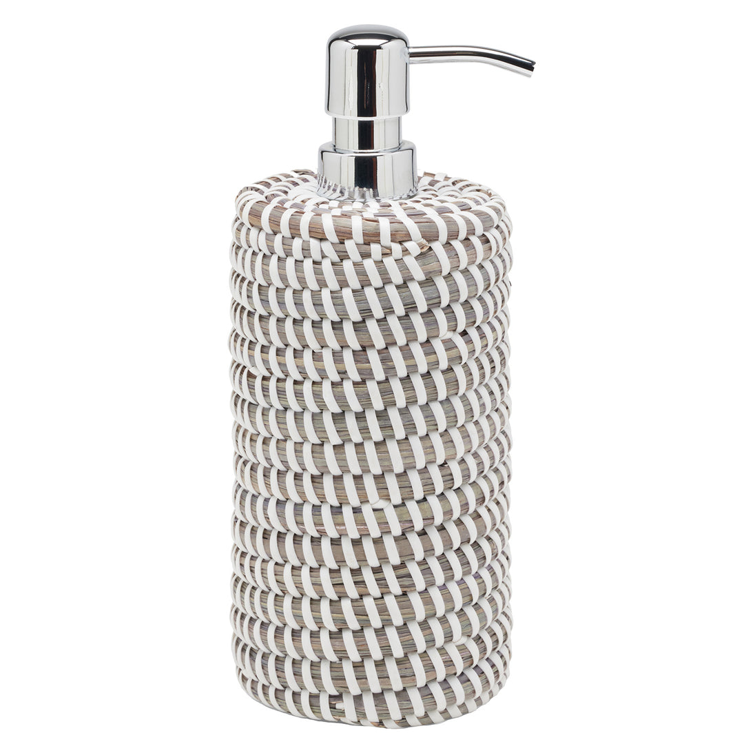 Kythira Seagrass Soap Dispenser (Gray/White)