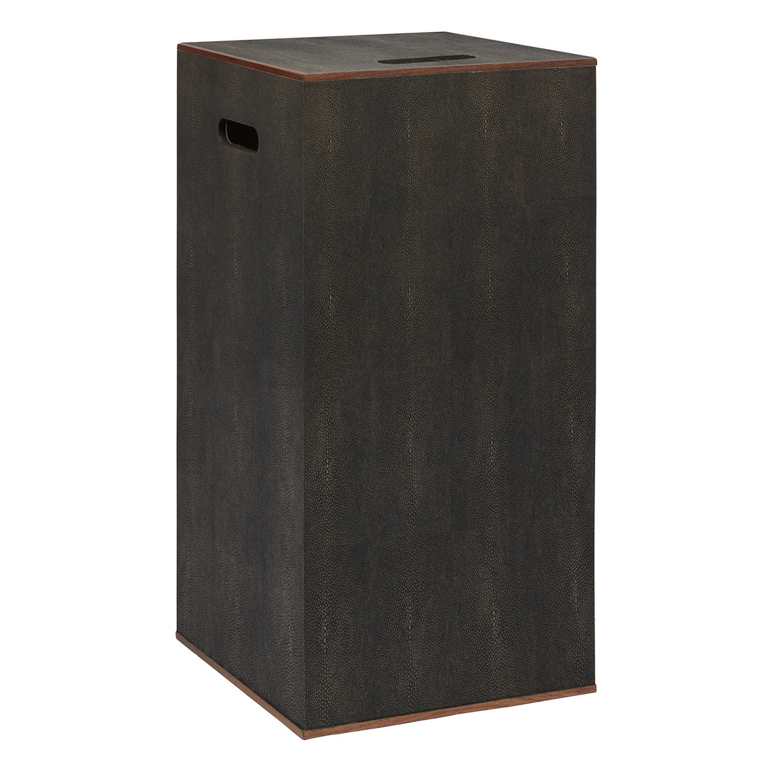 Northwich Square Faux Shagreen Hamper (Dark Mushroom)