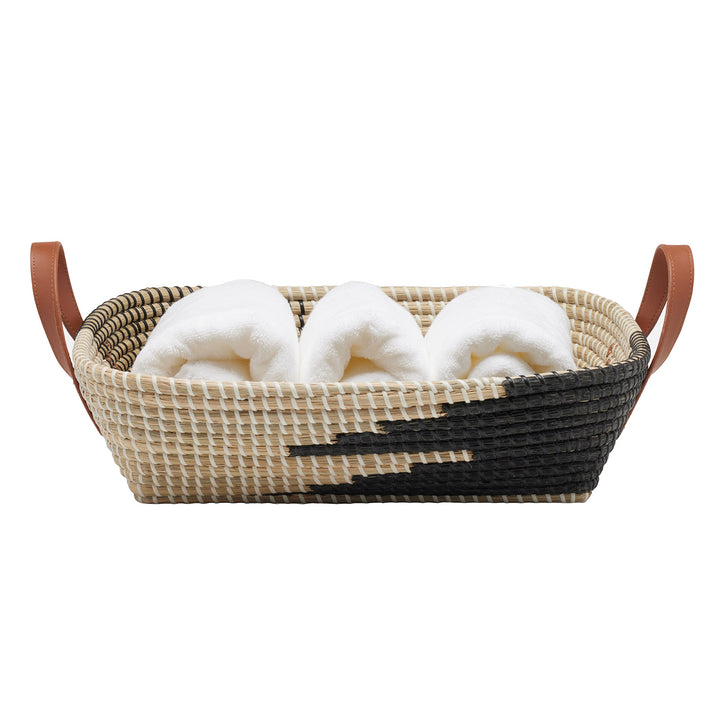 Olinda Black/Natural Seagrass Storage Basket Set/2