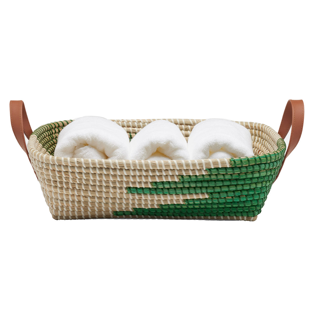 Olinda Green/Natural Seagrass Storage Basket Set/2
