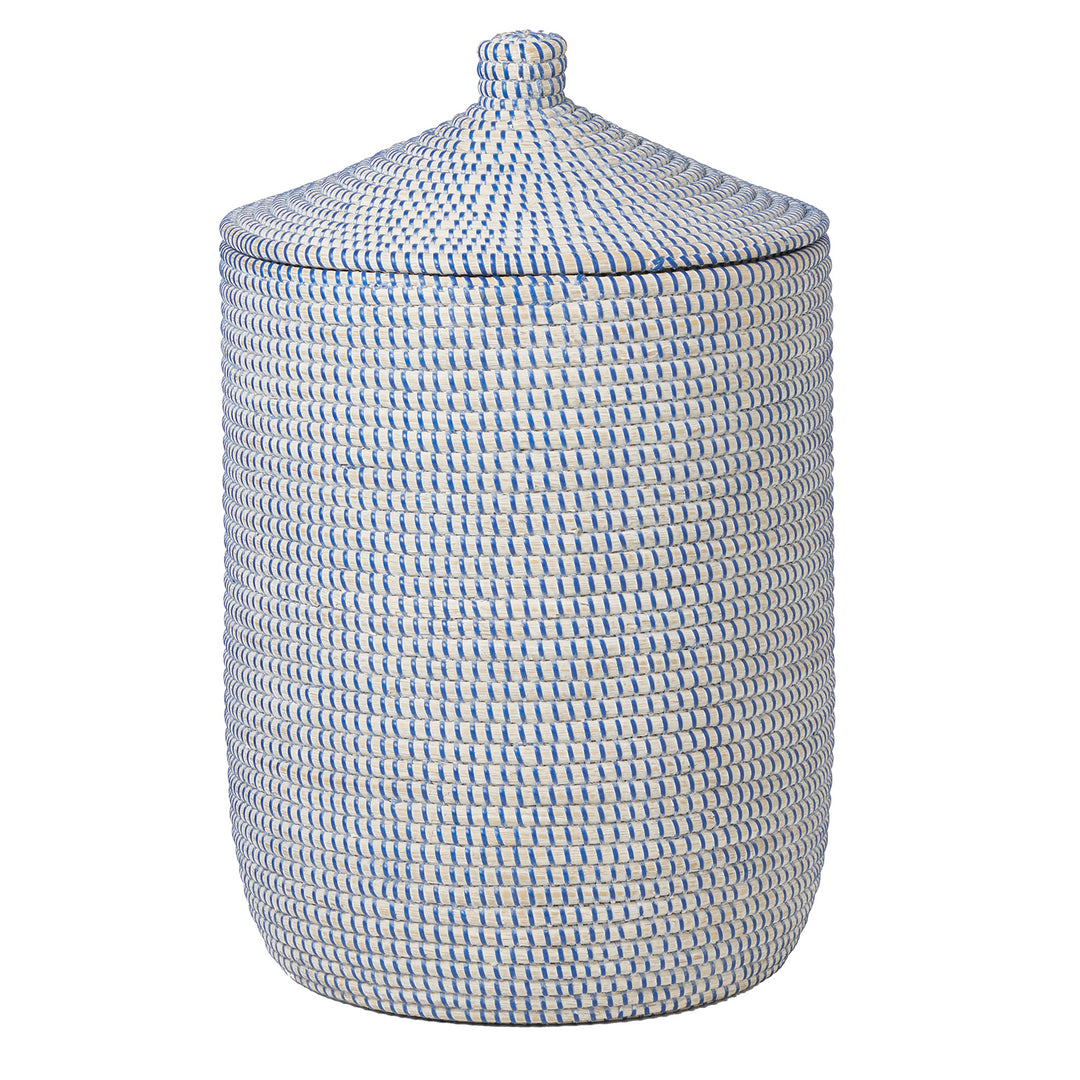 Roslyn Seagrass Hamper (Whitewashed/Navy)