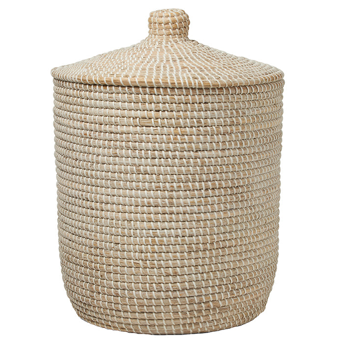 Roslyn Seagrass Tall Basket (Whitewashed)