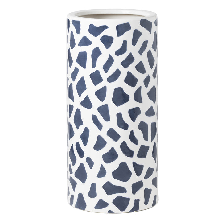Yuba Giraffe Ceramic Umbrella Stand (White/Navy)