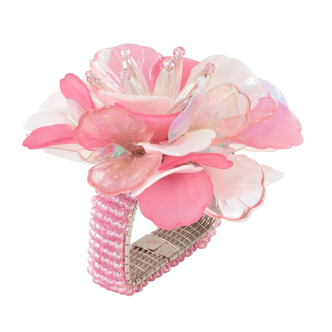 Roselily Napkin Rings Set/4 (Pink)
