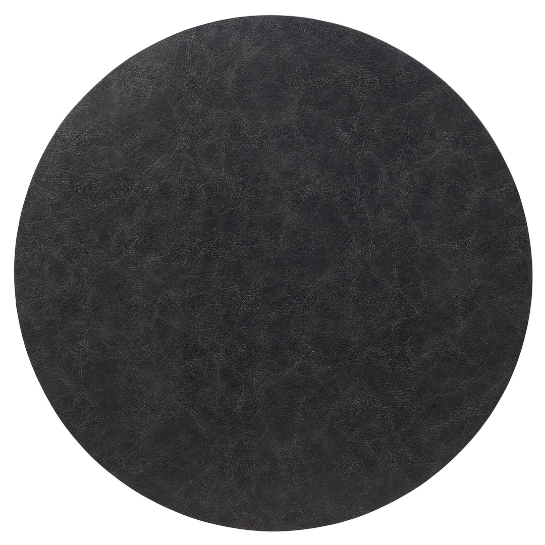 Bodrum Tanner Round Vinyl Placemats (Black) Set/4