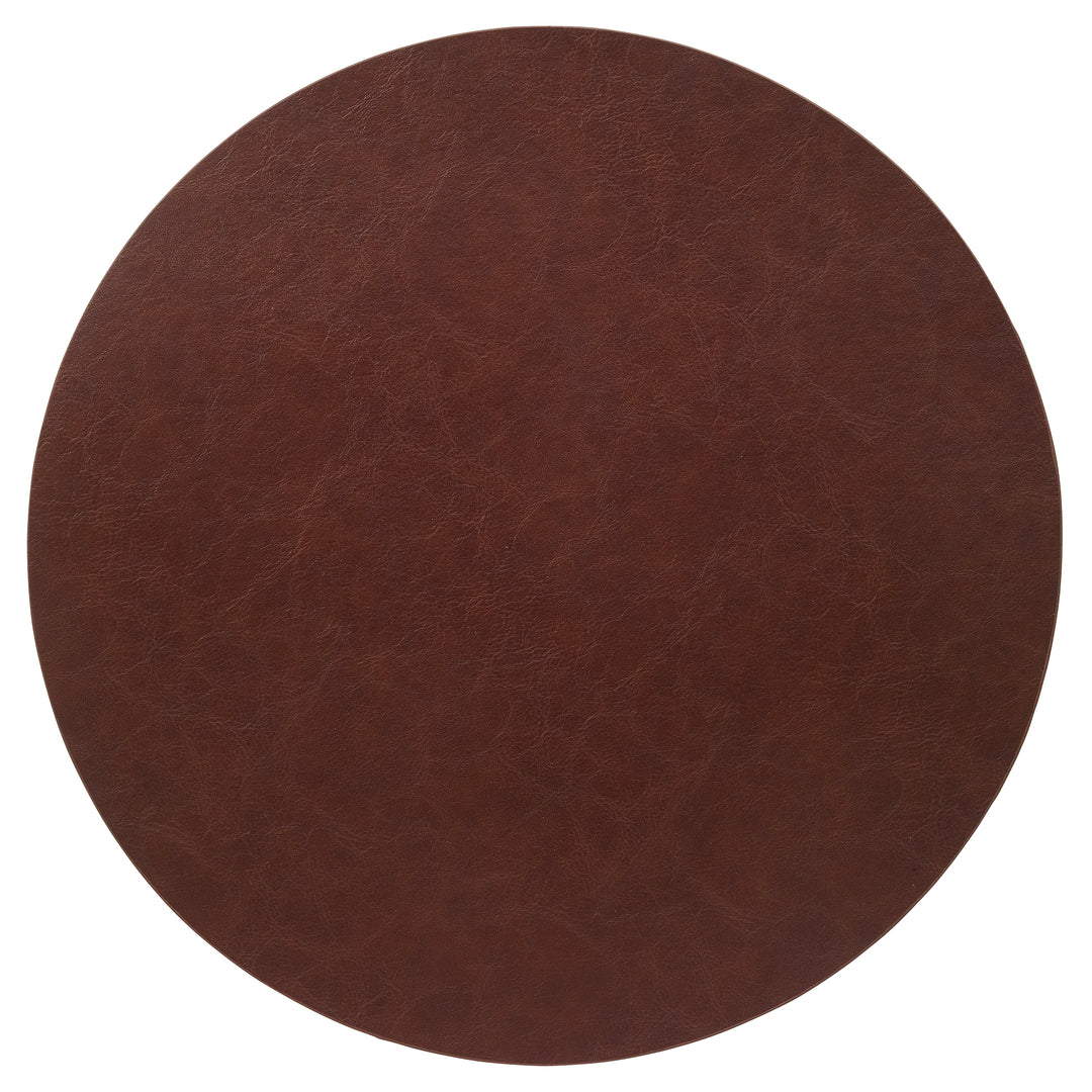 Bodrum Tanner Round Vinyl Placemats (Brown) Set/4