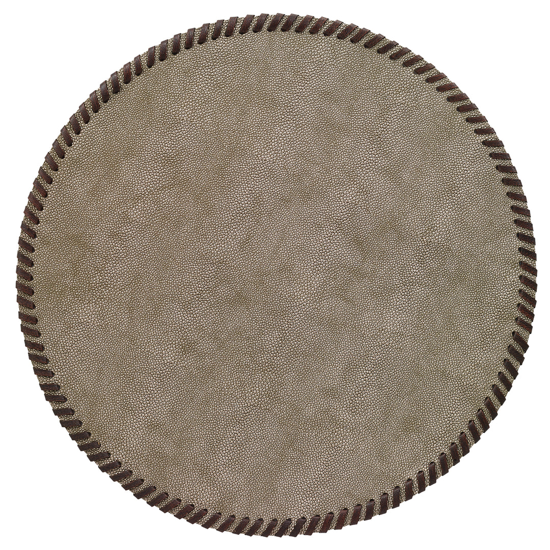 Bodrum Whipstitch Vinyl Round Placemats (Bronze/Brown) Set/4