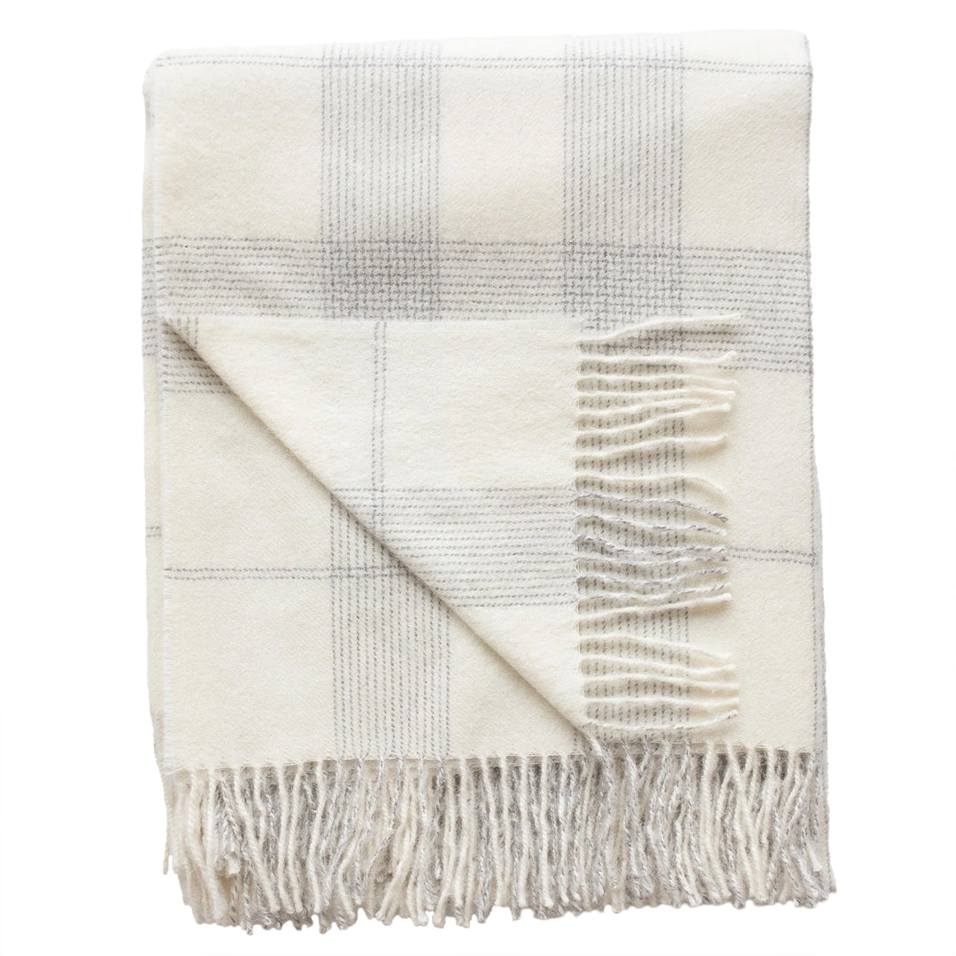York Baby Alpaca Throw (Ivory & Gray)