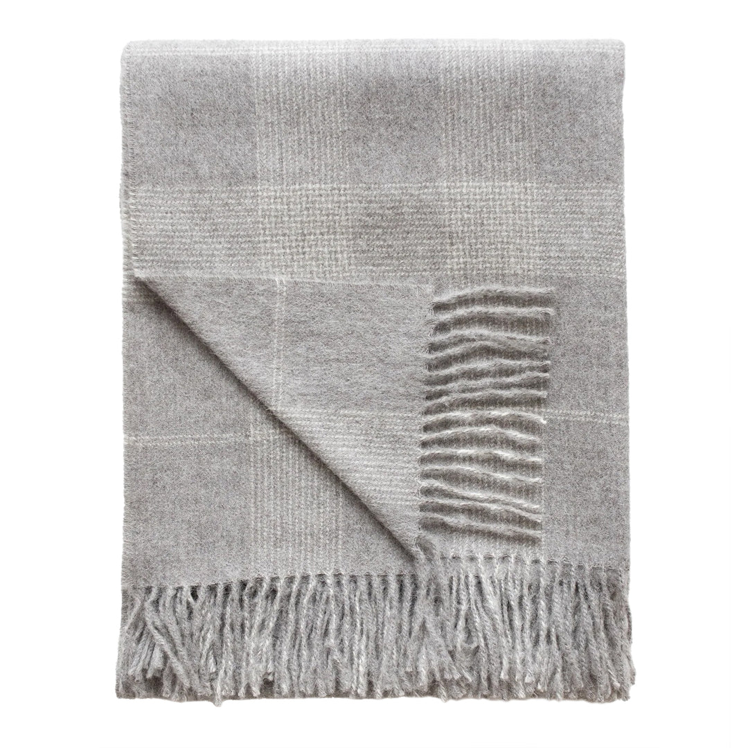 York Baby Alpaca Throw (Smoke & Ivory)