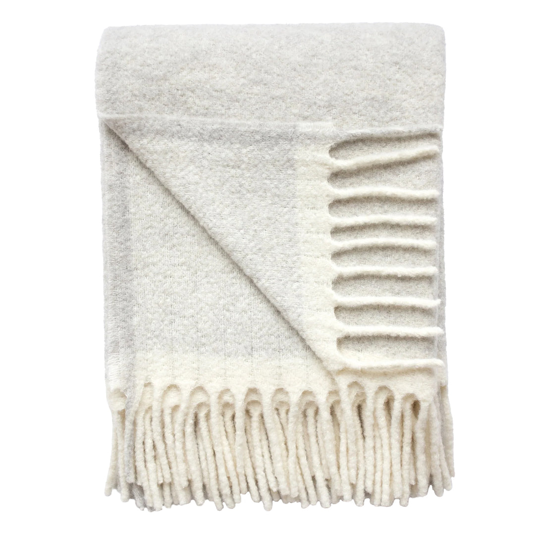 Dover Alpaca Wool Throw (Gray & Ivory)