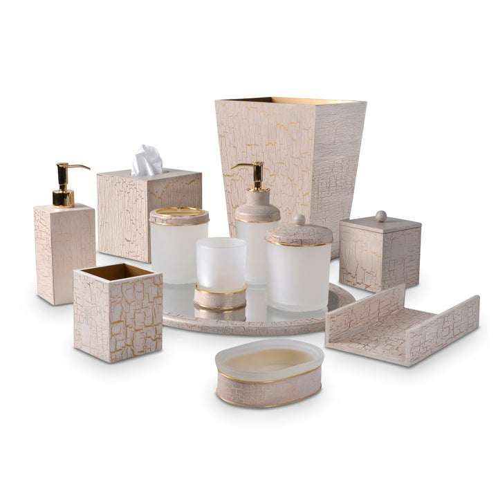 Mike + Ally Foret Taupe/Gold Bathroom Accessories
