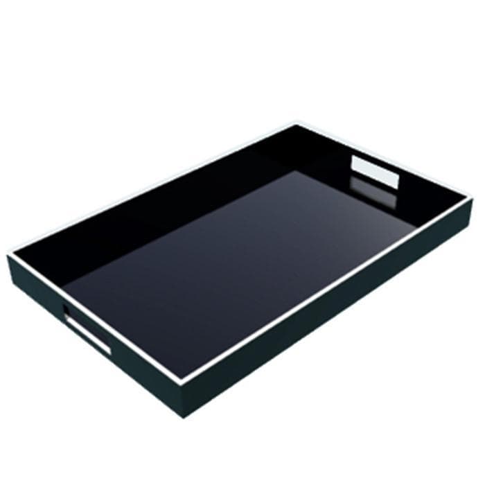 Lacquer Rectangle Tray - Black & White