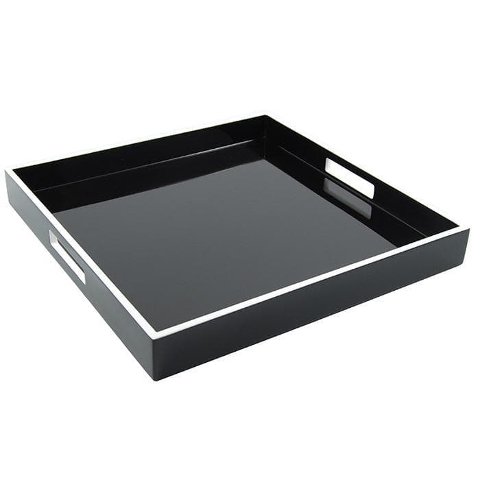 Lacquer Square Tray - Black & White