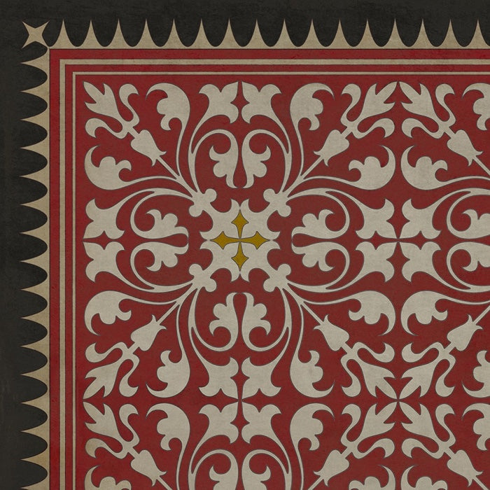 Vintage Vinyl Floorcloth Rug (Pattern 21 The Red Queen)