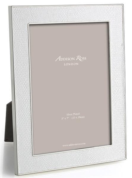 Addison Ross White Faux Snake Enamel Picture Frame