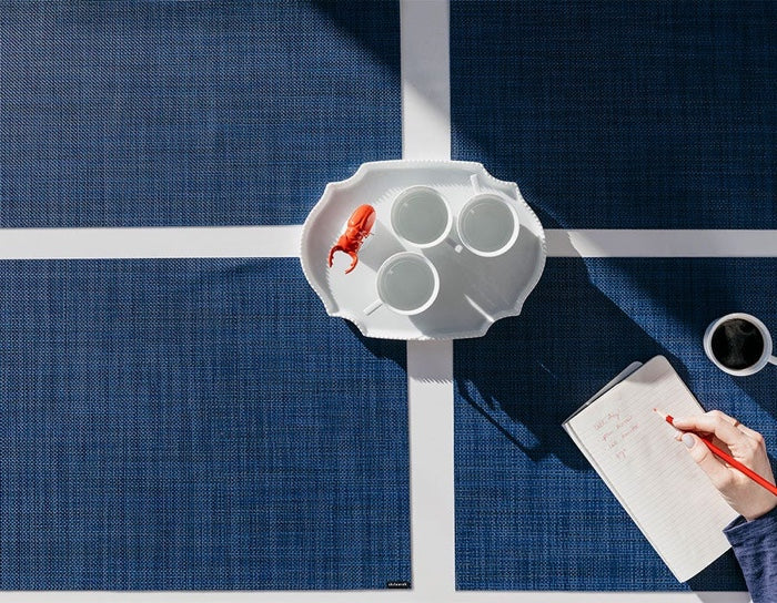 Chilewich Mini Basketweave Rectangle Place Mats Set/4 (Indigo)