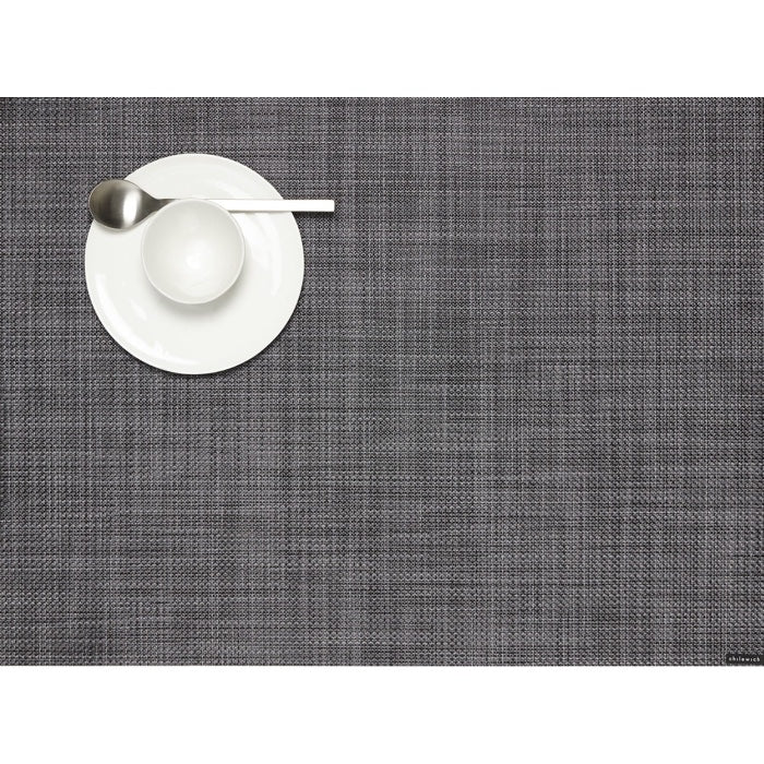 Chilewich　4枚 Mini Grey Panel Chilewich Mini Basketweave Rectangle Place Mats Set/4 (Cool Grey