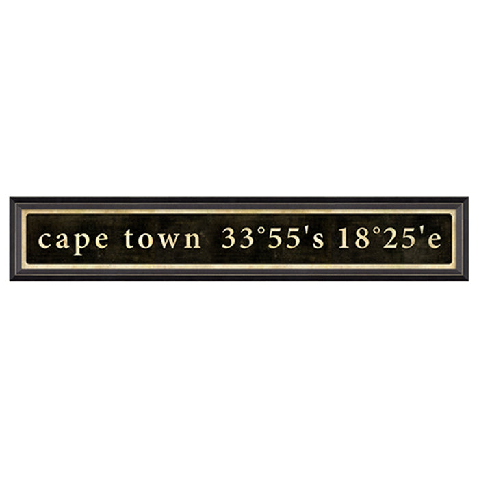Coordinates Framed Print (Cape Town)