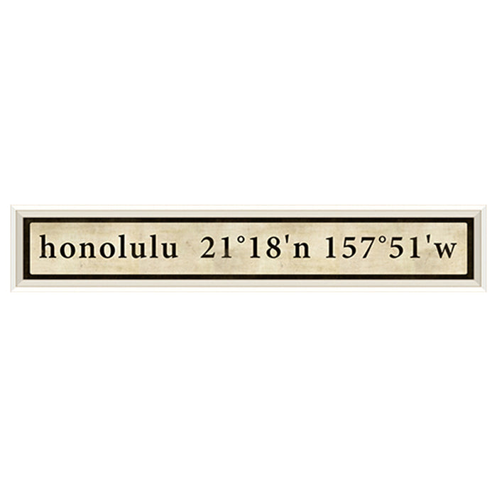Coordinates Framed Print (Honolulu)