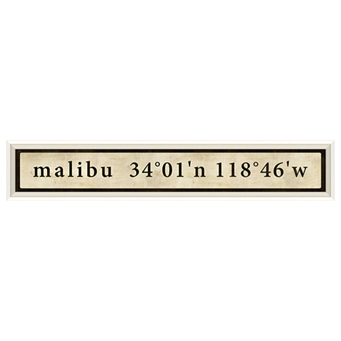 Coordinates Framed Print (Malibu)