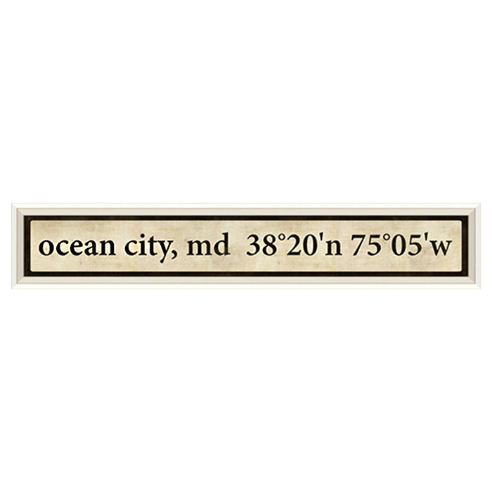 Coordinates Framed Print (Ocean City)