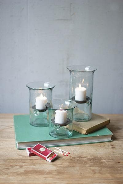 Recycled Glass Votive Cylinder Set/3