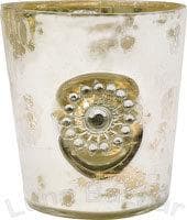 Silver Mercury Glass Votive Candle Holder (liquid motif) - Hudson & Vine