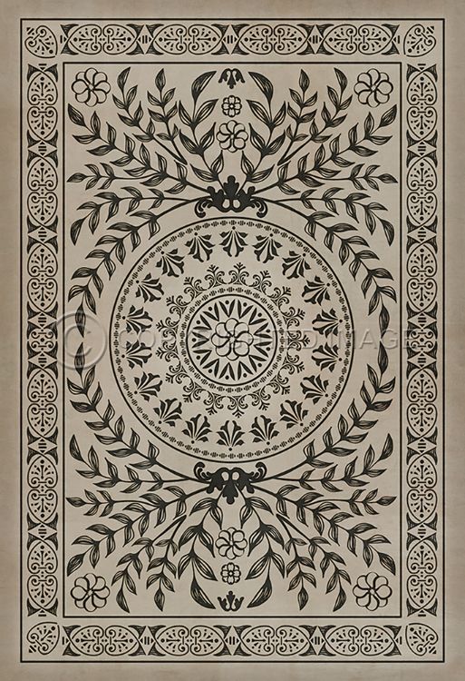 Vintage Vinyl Floorcloth Rug (Pattern 40 Drummond Castle)