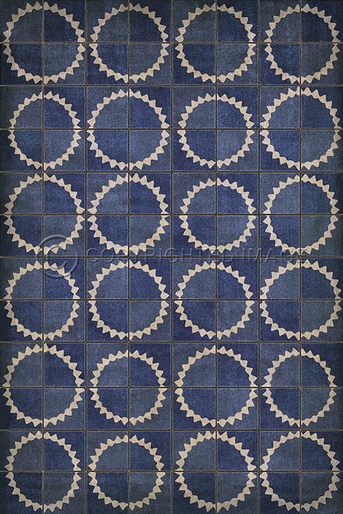 Vintage Vinyl Floorcloth Rug (Pattern 46 Empty Spaces Between The Stars)
