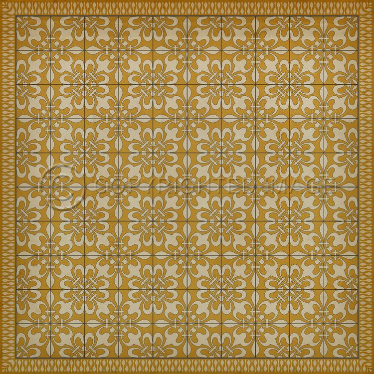 Vintage Vinyl Floorcloth Rug (Pattern 55 Busy As A Bee)