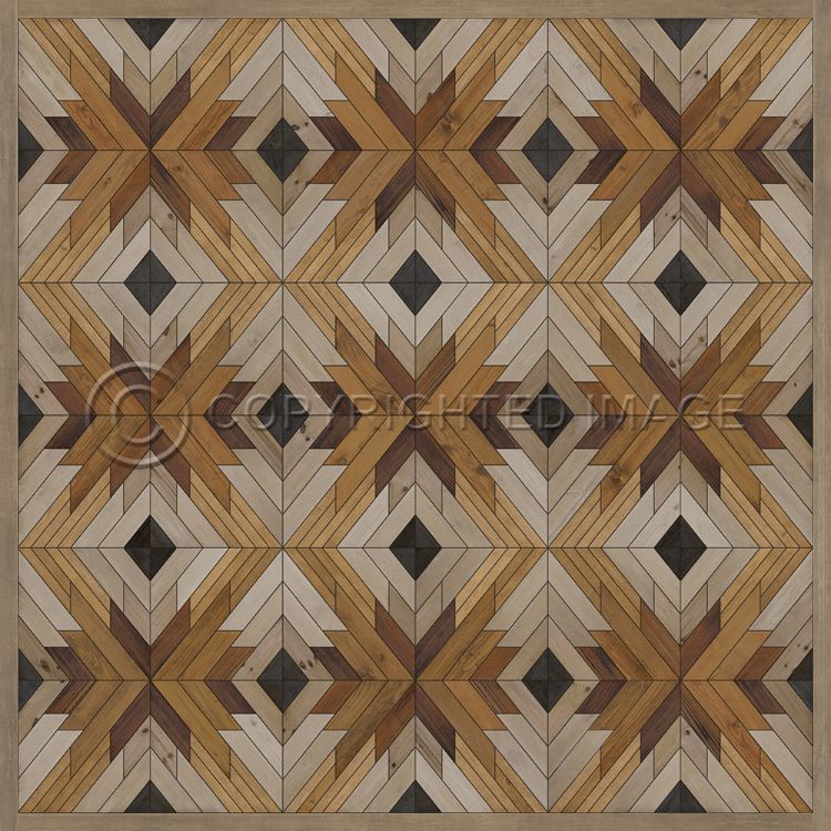 Vintage Vinyl Floorcloth Mat (Norwegian Wood - Denali - Mather)