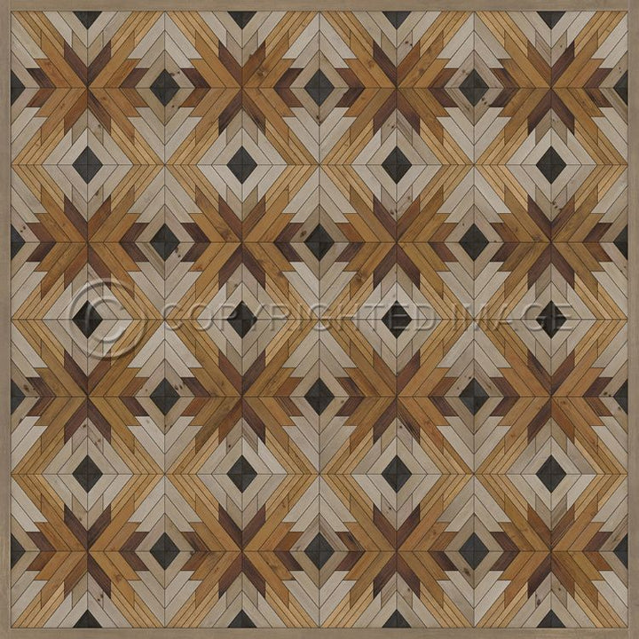 Vintage Vinyl Floorcloth Mat (Norwegian Wood - Denali - Mather)