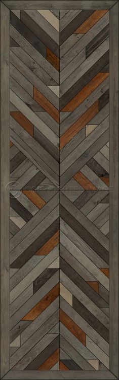 Vintage Vinyl Floorcloth Mat (Norwegian Wood - Nile - Reflections)
