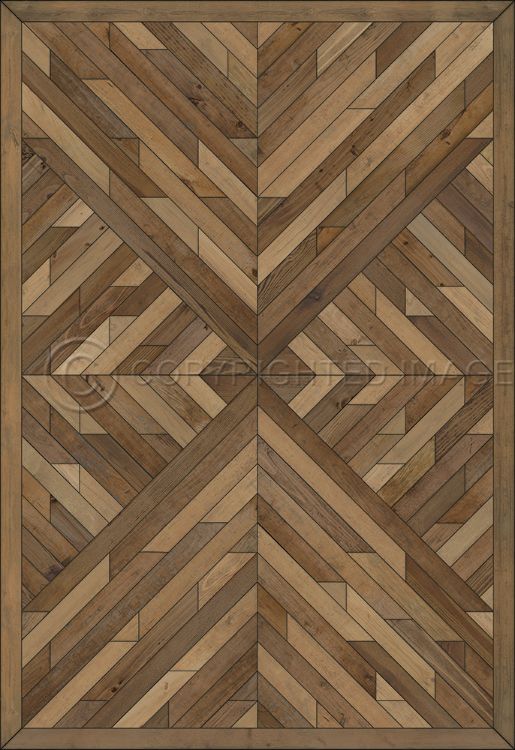 Vintage Vinyl Floorcloth Mat (Norwegian Wood - Nile - Seek the Brook)