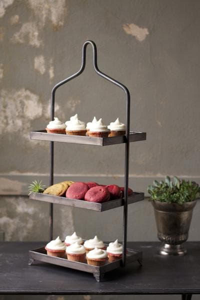 Square Metal Three Tiered Display