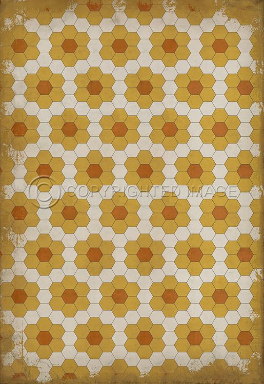 Vintage Vinyl Floorcloth Mats (Pattern 02 Pushing Up Daisies)