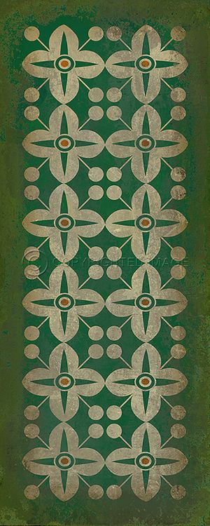 Vintage Vinyl Floorcloth Mats (Pattern 03 The Emerald City)