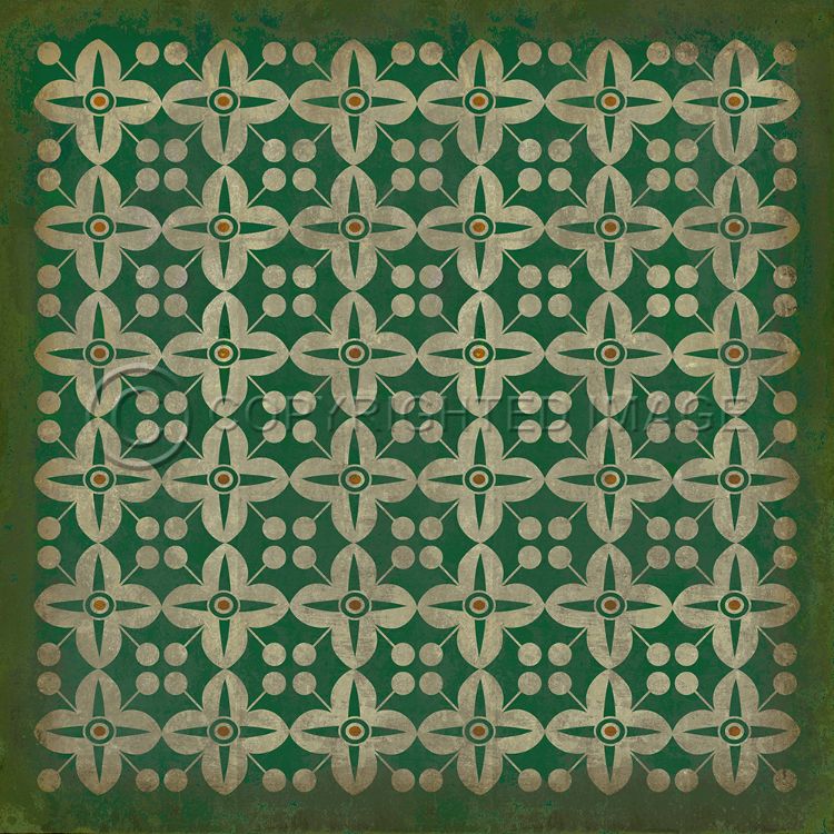 Vintage Vinyl Floorcloth Mats (Pattern 03 The Emerald City)