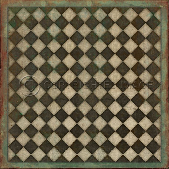 Vintage Vinyl Floorcloth Mats (Pattern 09 Checkmate)