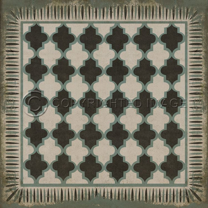 Vintage Vinyl Floorcloth Rug (Classic Pattern 10 Taj Mahal)