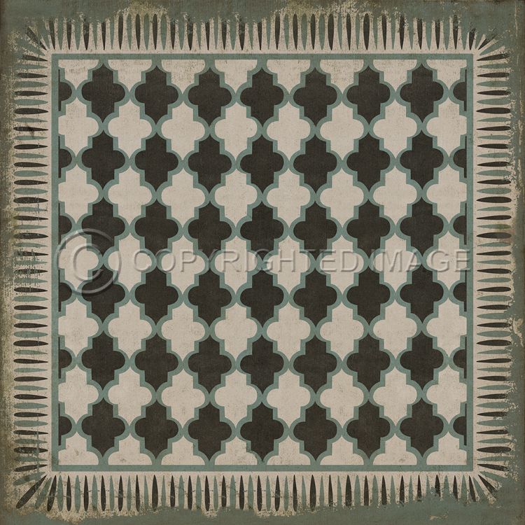 Vintage Vinyl Floorcloth Rug (Classic Pattern 10 Taj Mahal)