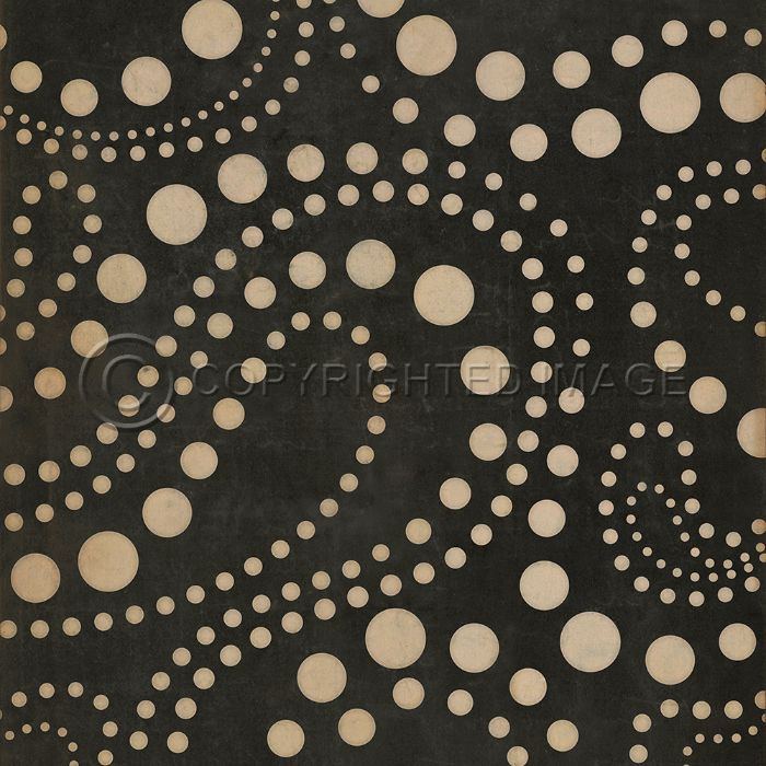Vintage Vinyl Floorcloth Rug (Classic Pattern 12 Black Hole)