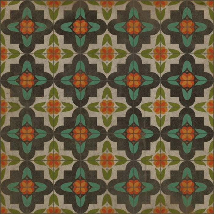 Vintage Vinyl Floorcloth Rug (Pattern 33 Anna's Garden)