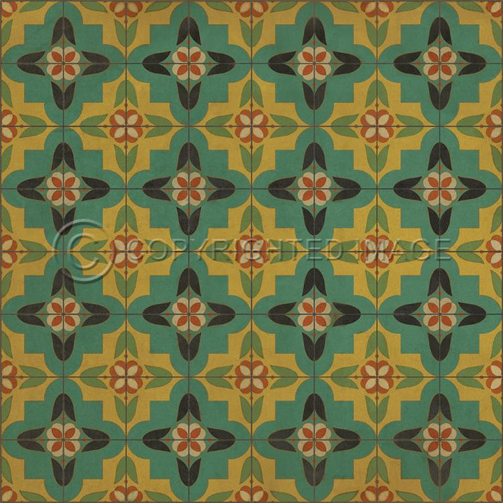 Vintage Vinyl Floorcloth Rug (Pattern 33 Ballyhoo)